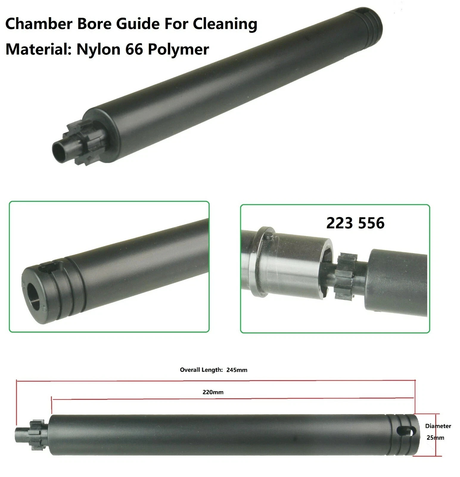 Bore Guide With Chamber Cleaning Gear made with Polymer Nylon 66 for 223 556