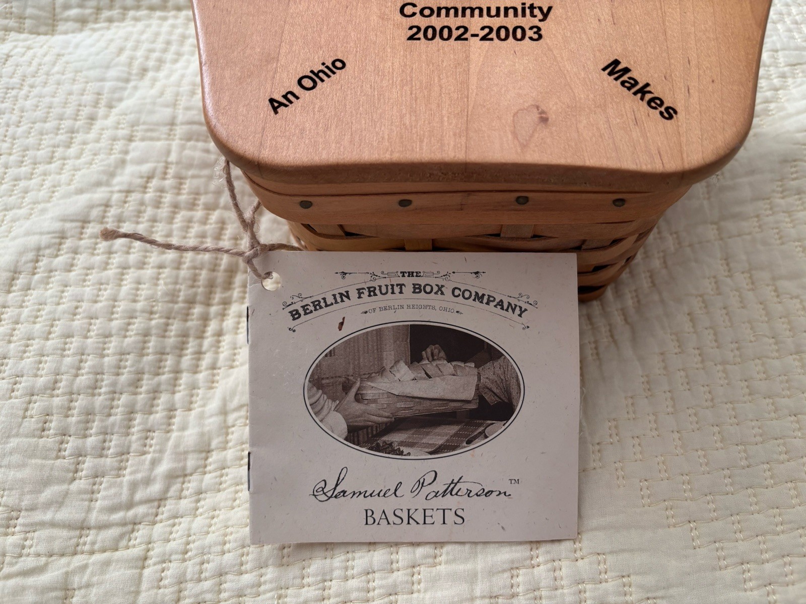Grange Commemorative Wood Covered Star Shaped Basket (signed & dated)