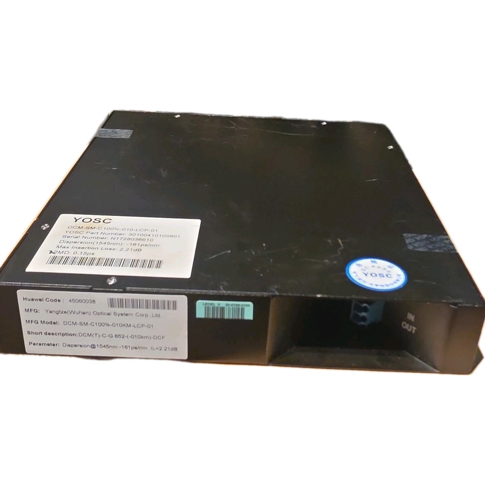 Dispersion Compensating Module YOSC DCM-SM-C100%-010-LCP-01 • -161ps/nm0 *AS IS*