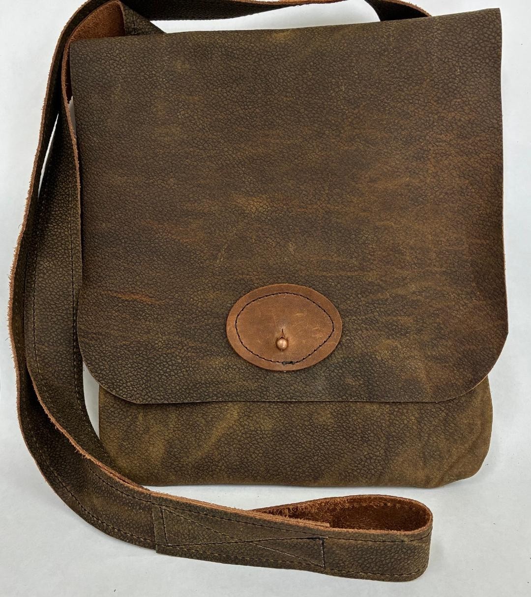 HAVERSACK PEBBLED BISON LEATHER MUZZLELOADER POSSIBLES BAG USA MADE FREE SHIP
