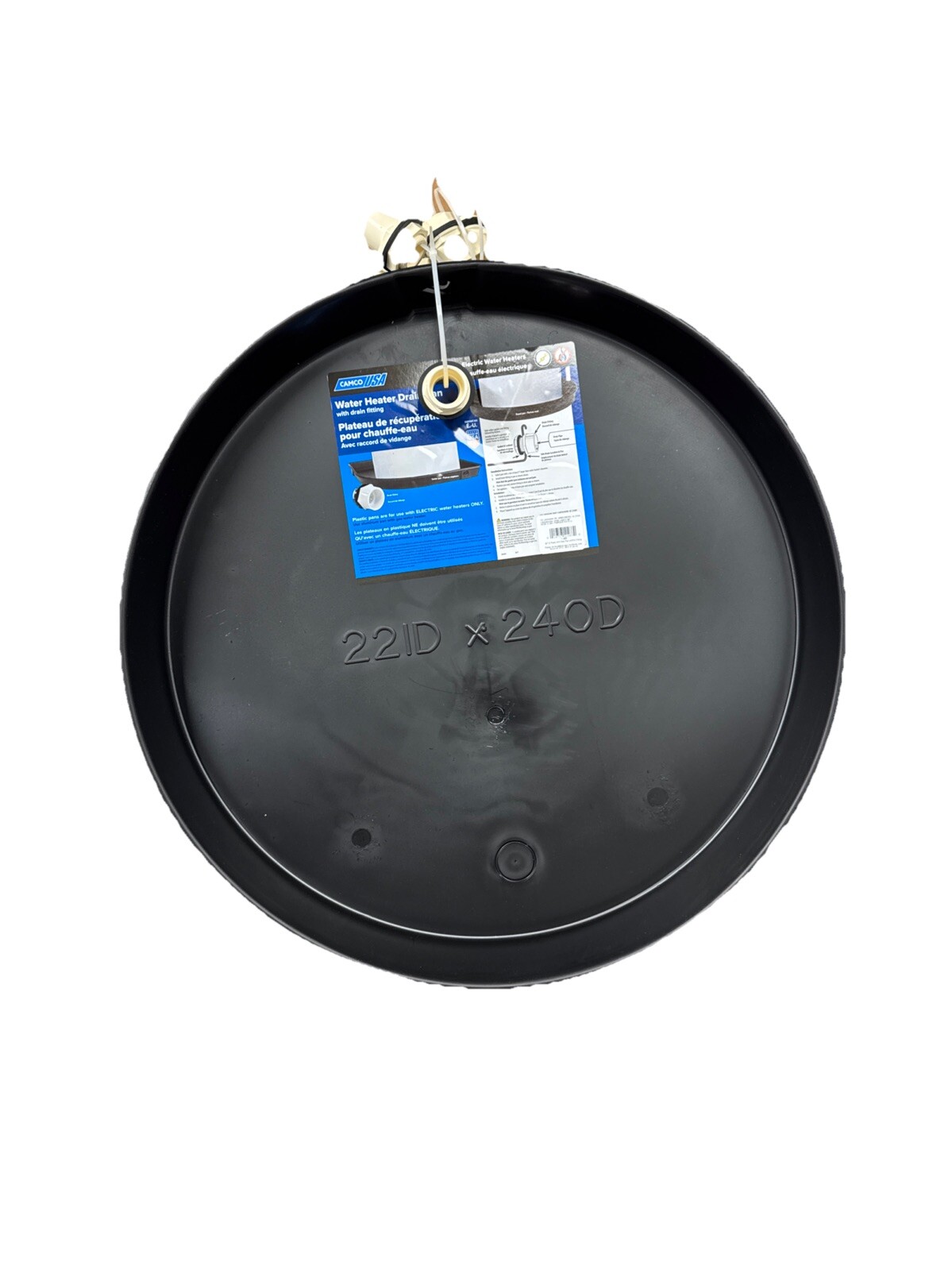 CAMCO Plastic Water Heater Drain Pan with CPVC Fitting 22-Inch (6 PACK)