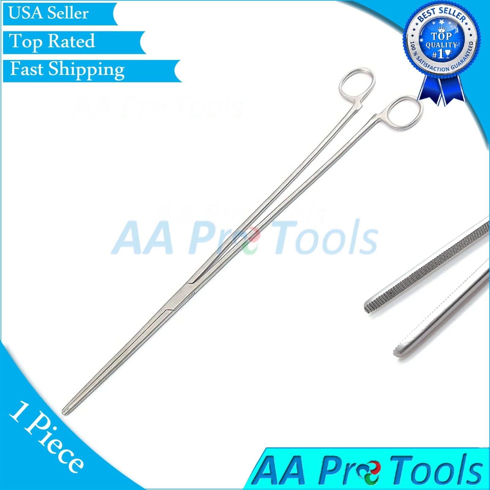 Rochester Pean Forceps Straight 18" HEMOSTAT Non-Locking CLAMP Stainless Steel