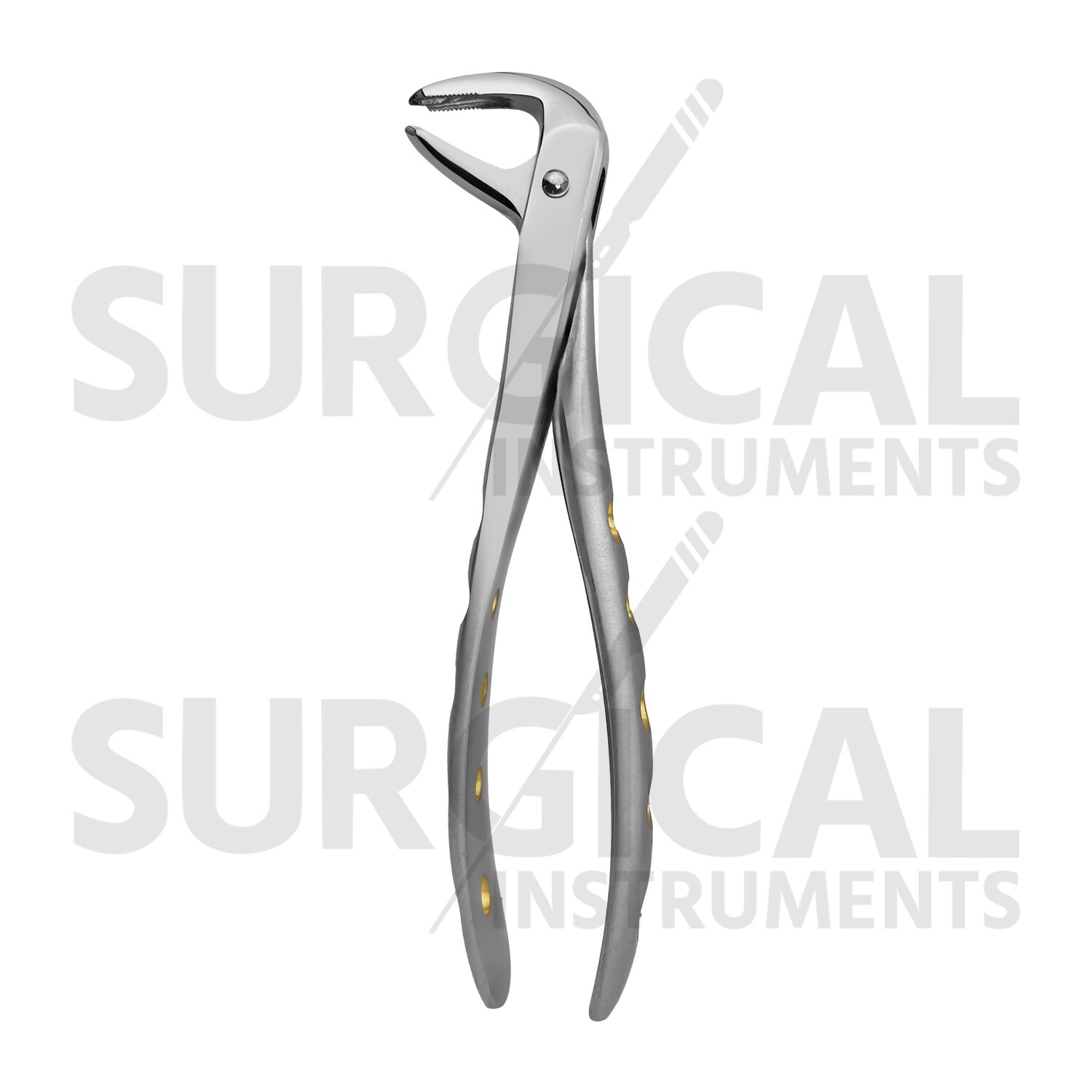 Heavy Duty Extraction Forceps #F4 Gold Hollow Python Grip Handle German Grade