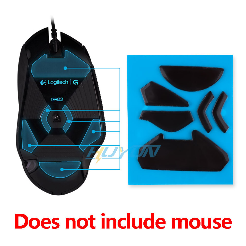 2 Sets Black Rounded Curved Edges Mouse Feet Skates for Logitech G402 Mouse