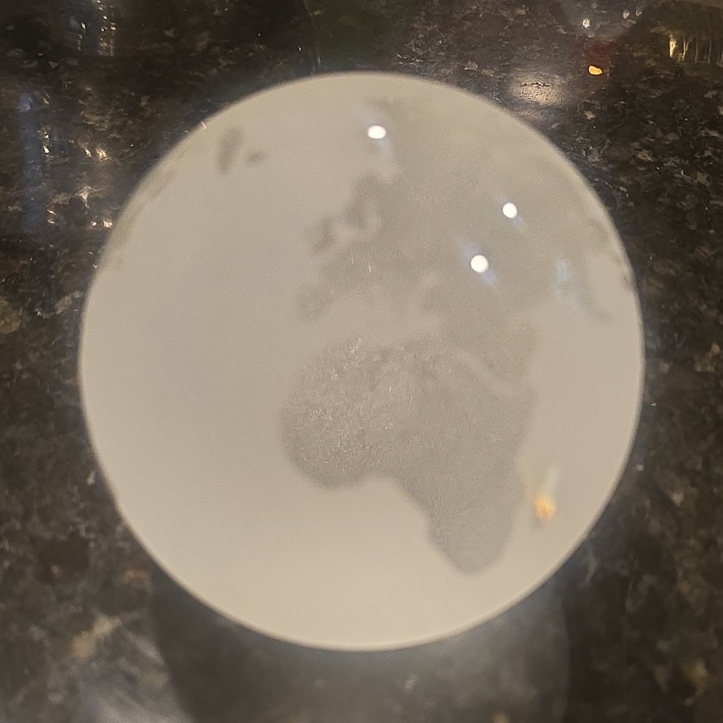 Frosted Glass Paperweight World Map Decor 4 in