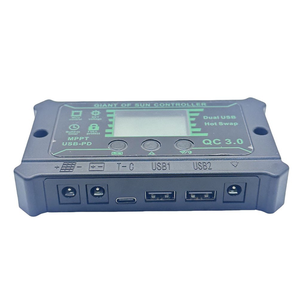 Dual Port Solar Charge Controller with LCD Display for Easy Battery Management