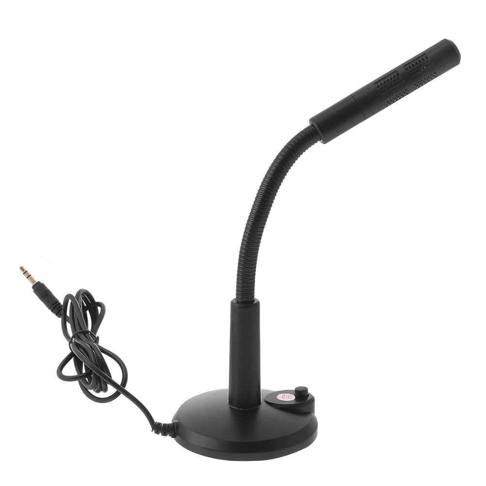 Durable Plastic Desktop Microphone with Adjustable Base for Computer Chatting