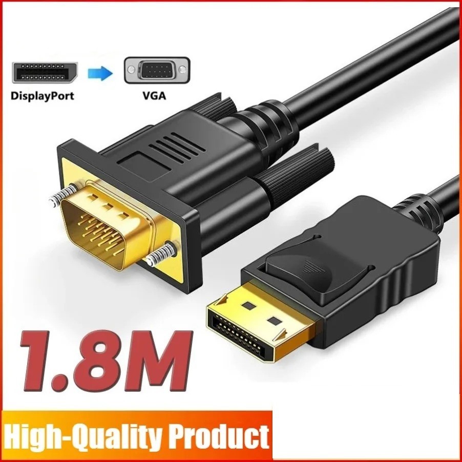 1080P DP to VGA Cable Adapter Converter Video HDTV PC Monitor Desktop Laptop