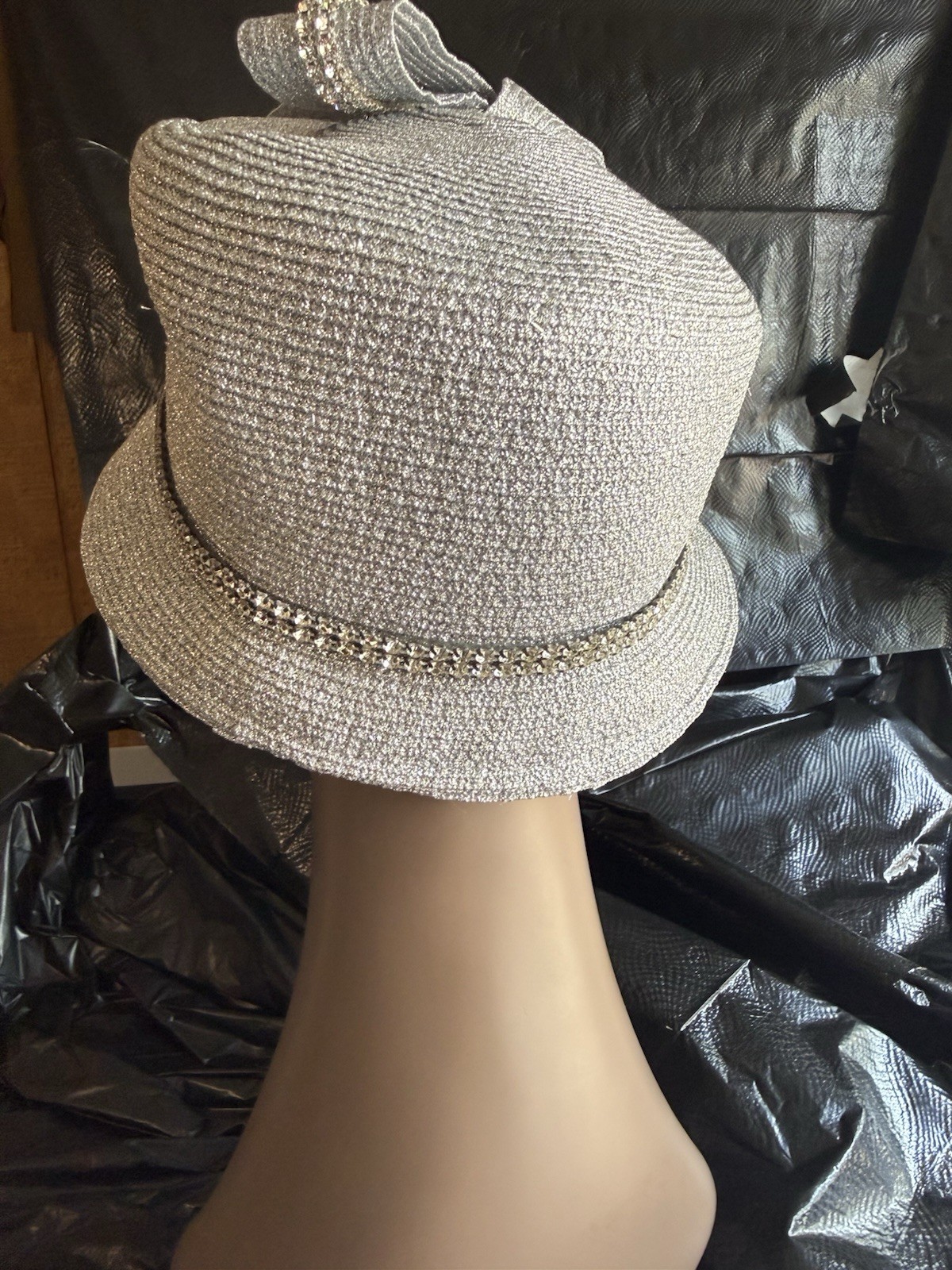 Silver W/Rhinestones And Bow