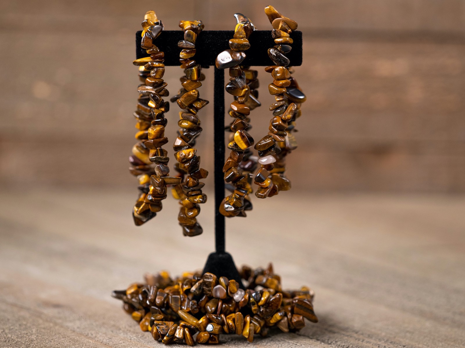 TIGERS EYE Crystal Bracelet - Chip Beads - Beaded Handmade Jewelry, E1774