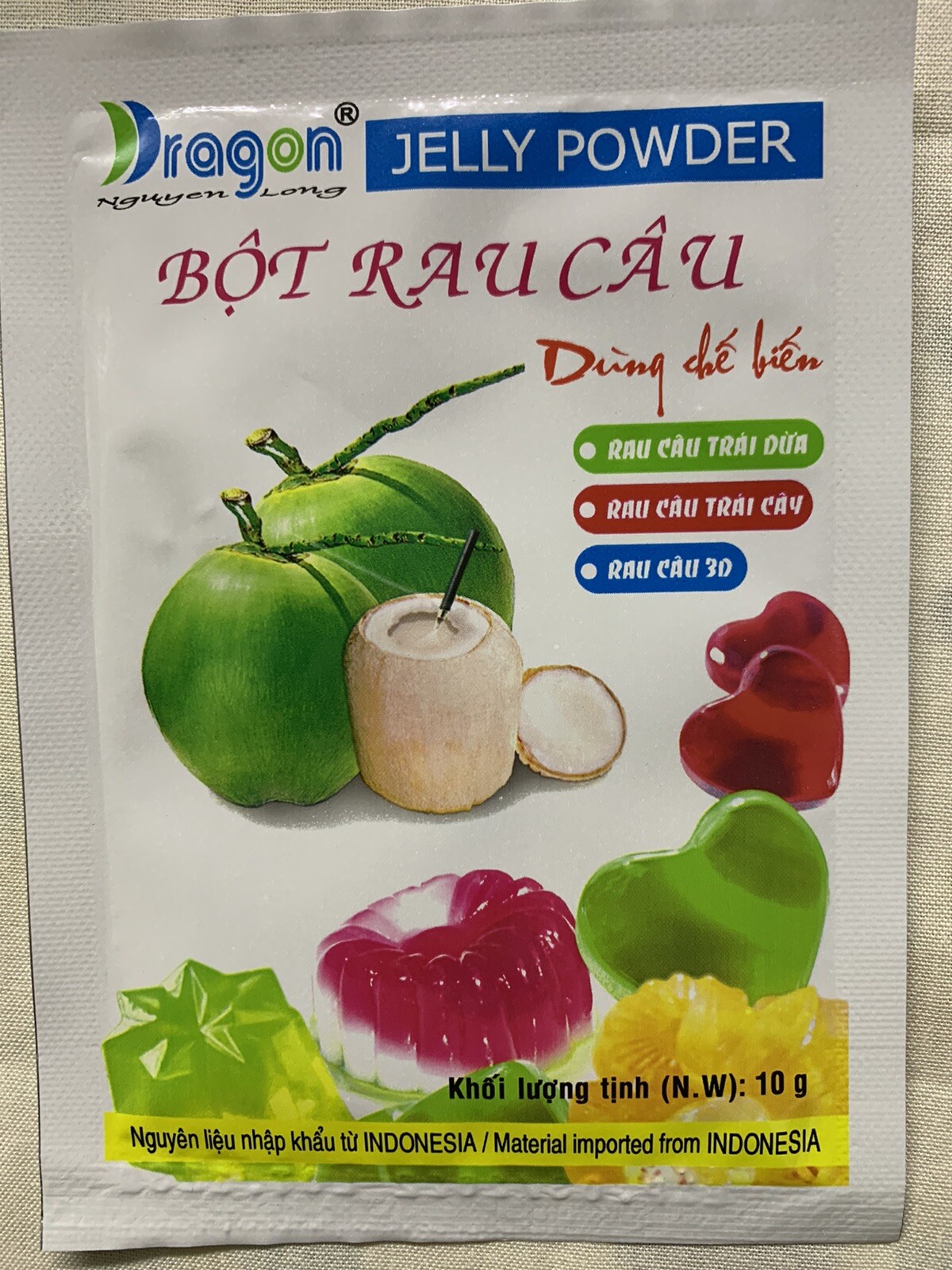 2x Agar Agar Jelly Powder-Rau Cau Dua Deo By Dragon - Coconut -Art Jelly- 2x 10g
