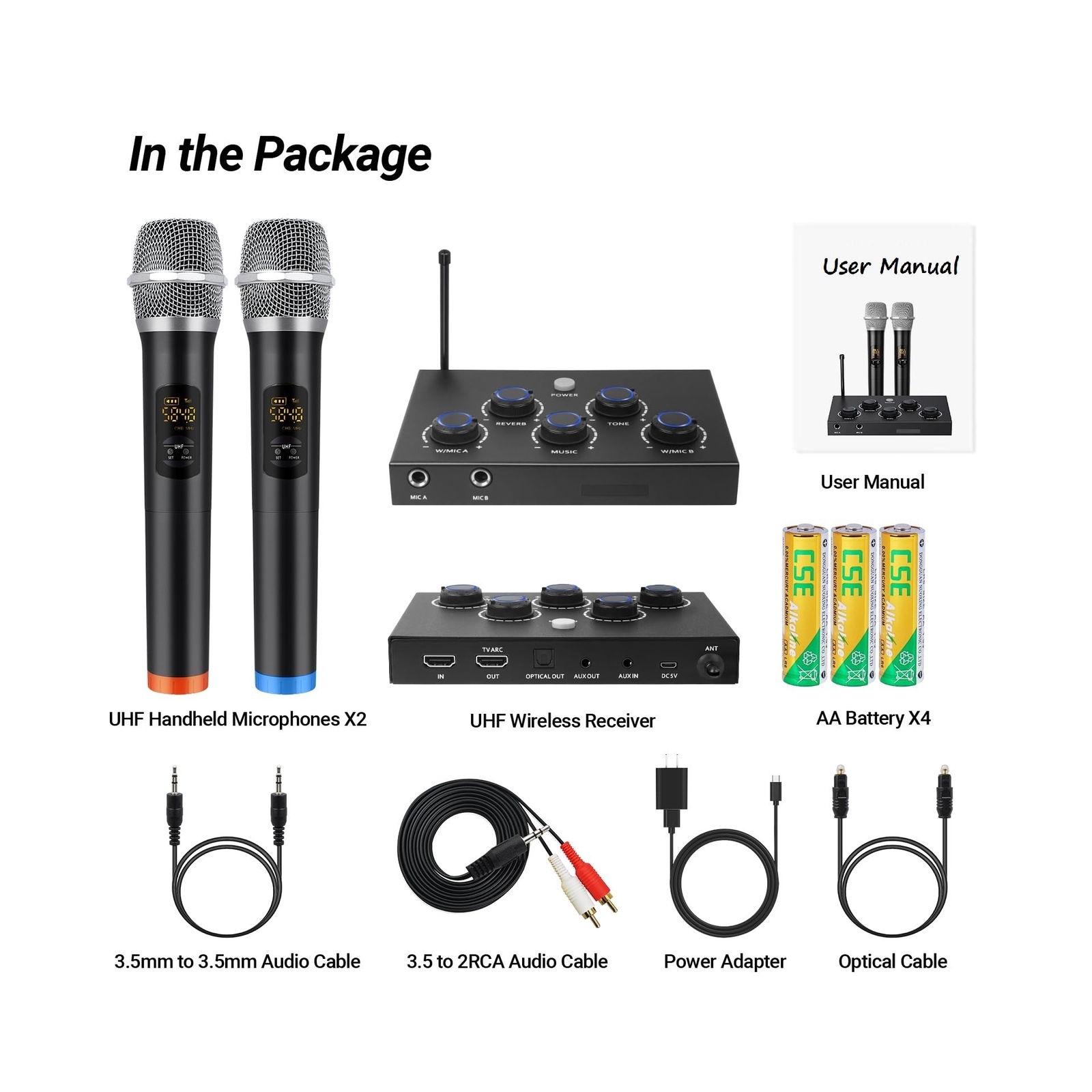Karaoke Microphone Wireless System, Portable Karaoke Microphone Mixer System ...