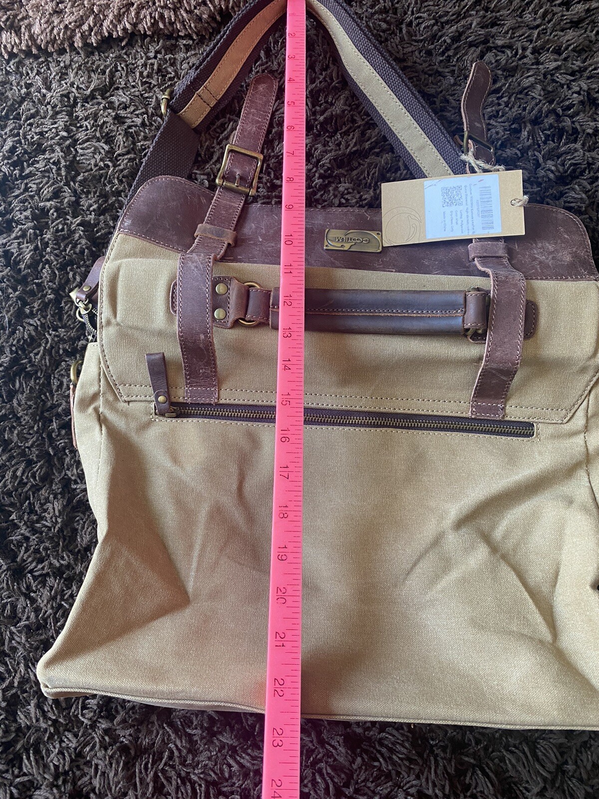 NWT..GOOTIUM…Canvas Leather Messenger Laptop Bag
