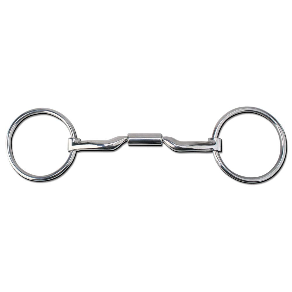 Myler Wide Loose Ring Low Port Comfort Snaffle Bit, Stainless 6", Silver