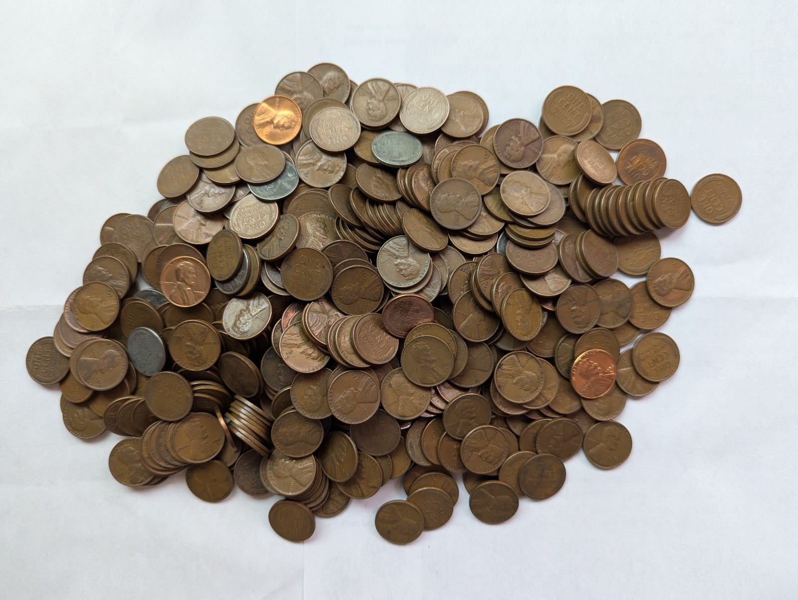500  Wheat Pennys-50s, 40s, 30s,20s, Teens-Mixed Dates & Mint MarksFree Shipping