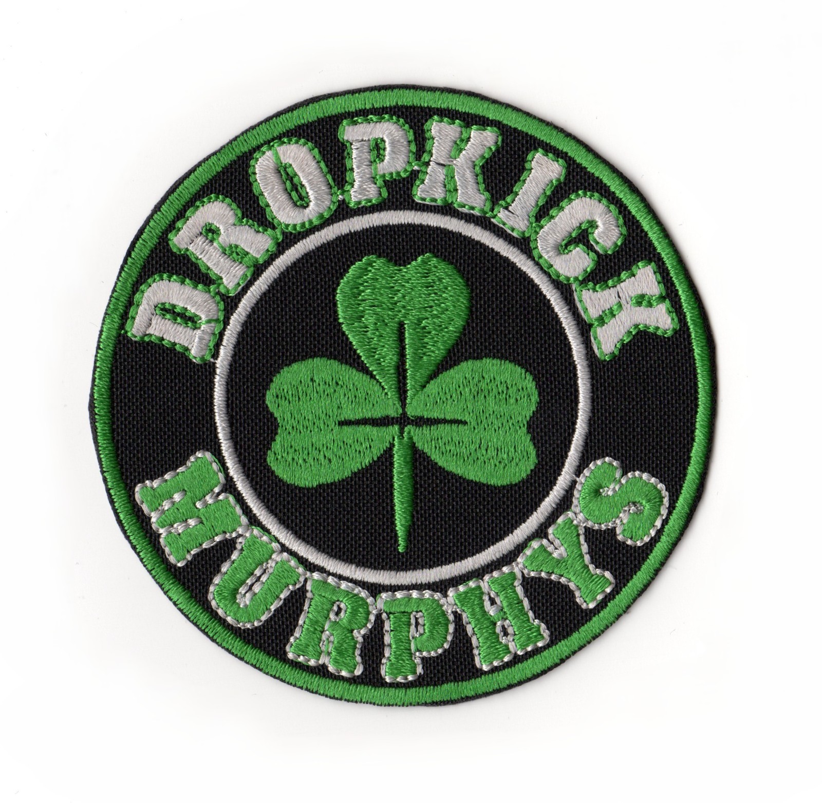 Dropkick Murphys Patch Shamrock Embroidered Sew On Band Green Logo 3 Leaf Clover
