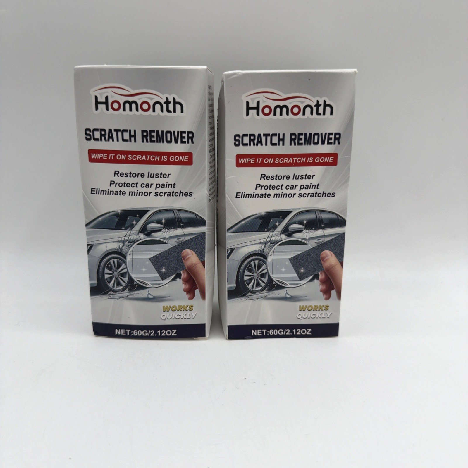 Homonth Scratch Remover, Restore Luster Protect Car Paint 2.12 Oz 2 Pack