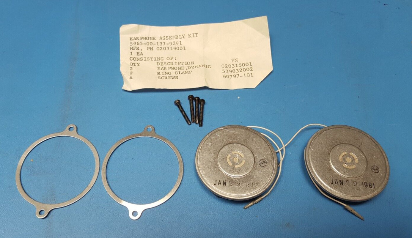 EARPHONE ASSEMBLY KIT, Military , 5965-00-137-9291, Roanwell Corp, 020-319-001