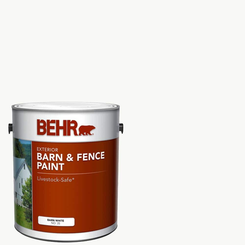 BEHR White Exterior Barn Fence Paint Mildew Resistant Livestock Safe 1 Gallon