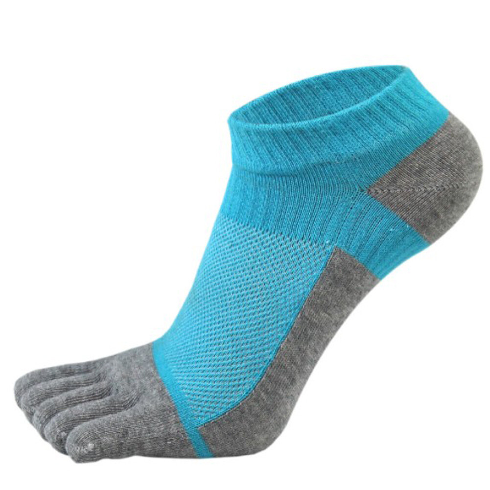 1 Pair Mens Low Cut Ankle Five Finger Toe Socks Combed Cotton Sport Mesh Causal