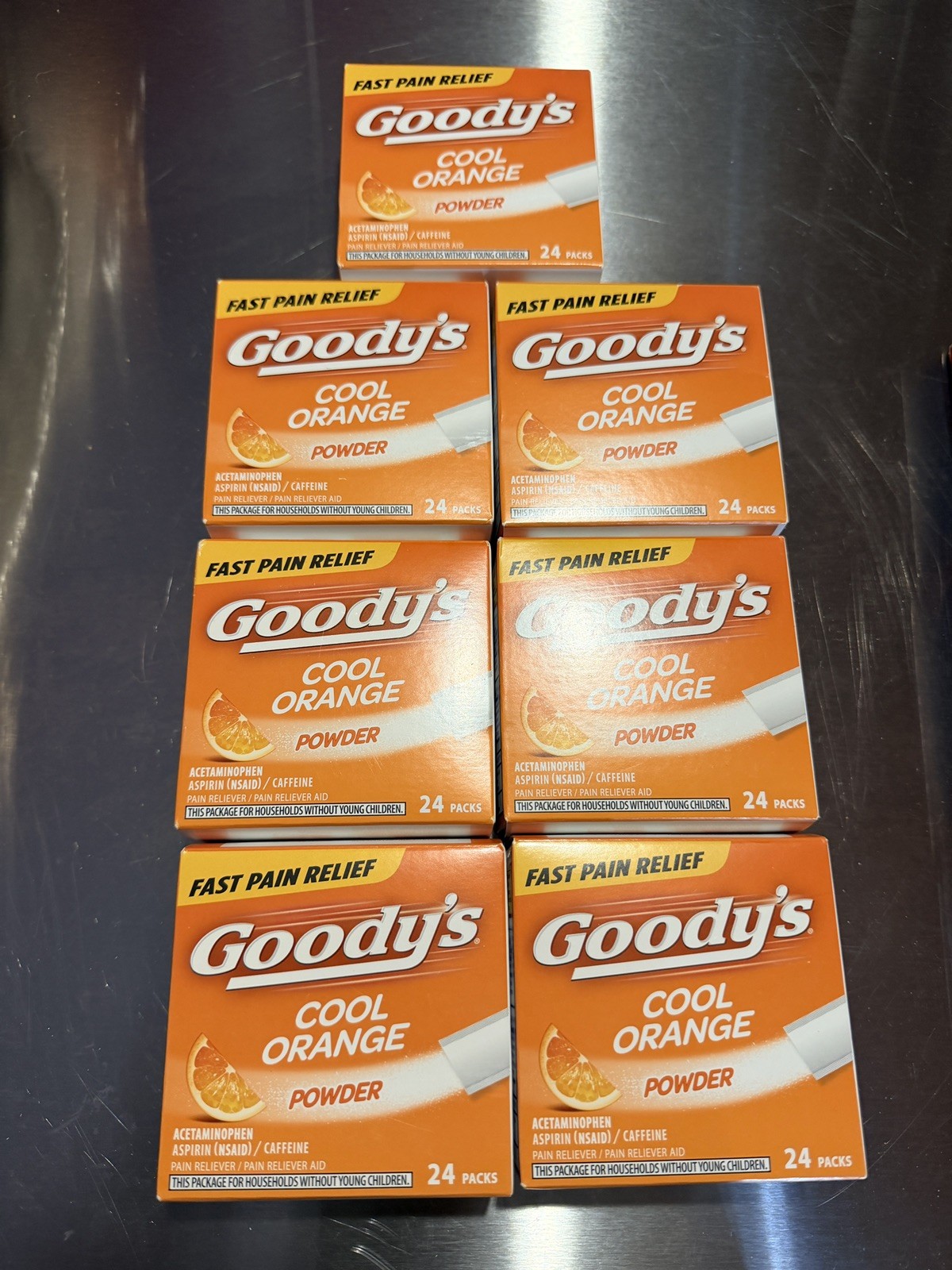 Goody's Extra Strength Headache Powder, Cool Orange 24 packs per box (7 boxes)
