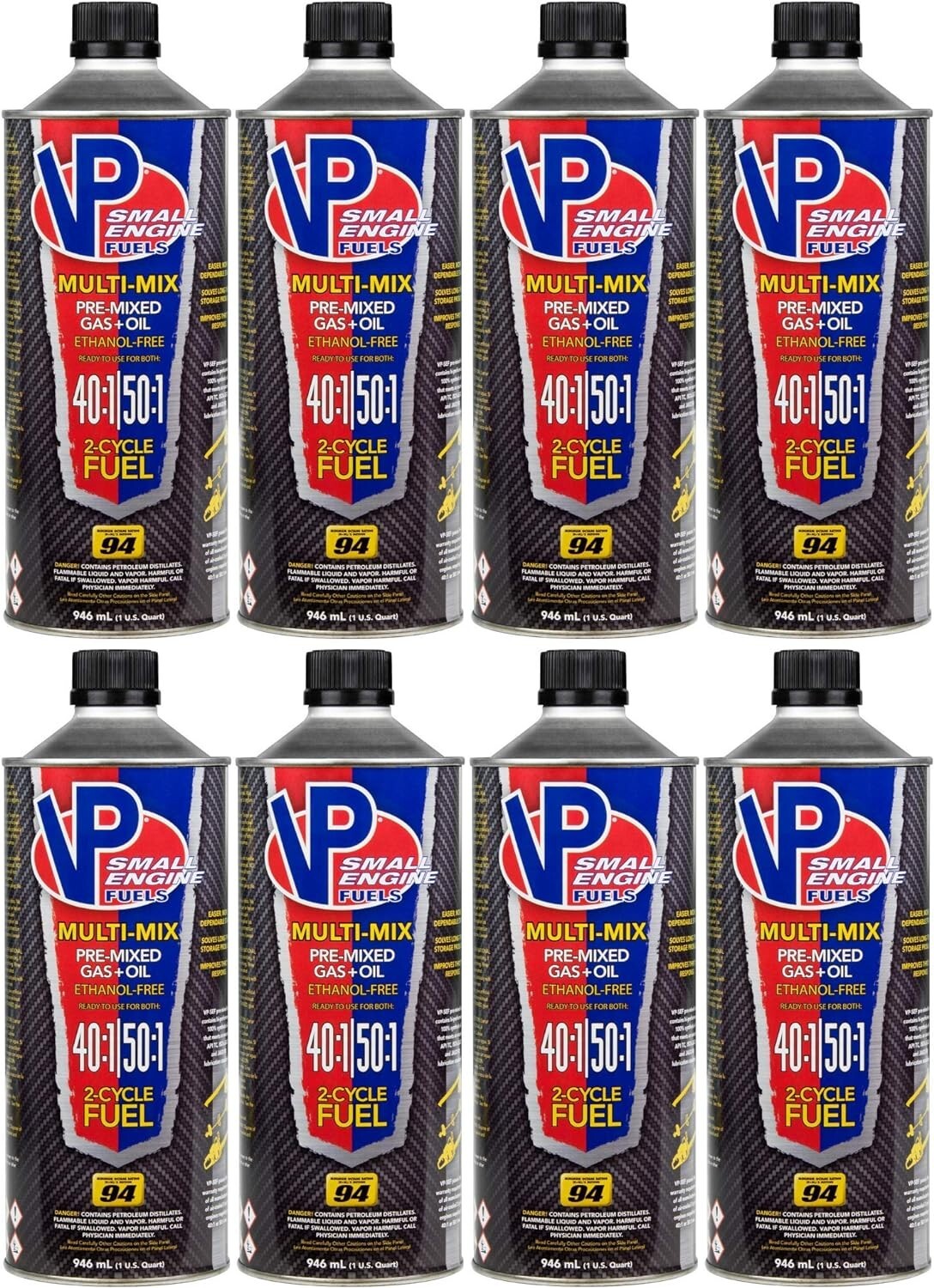 VP Racing Fuels 6815 Multi-Mix 40:1/50:1 Premixed Gas+Oil 2-Cycle SEF (8 PACK)