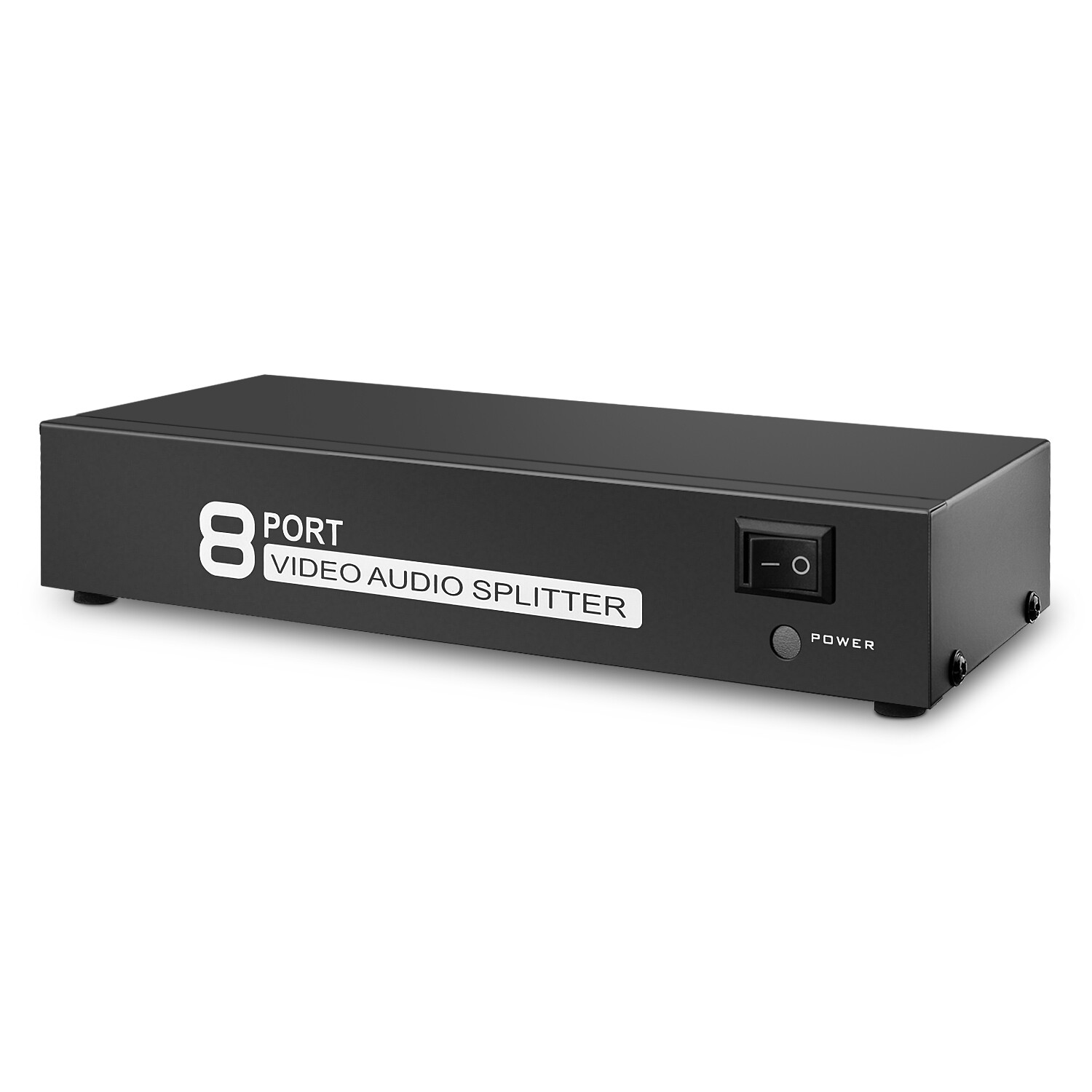 AV Splitter 1 In 8 Out 3RCA Composite Video L/R Audio Amplifier Distribution Box