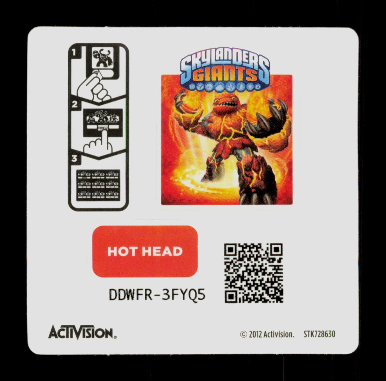 Hot Head Skylanders Giants 2012 Activision Sticker