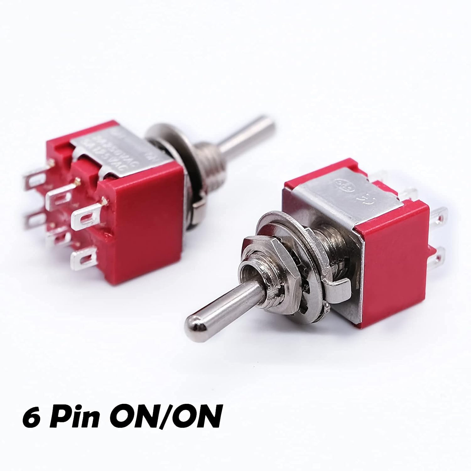 8Pcs 6 Pin 2 Position DPDT Mini Miniature Toggle Switch ON/ON Switch for Car Das