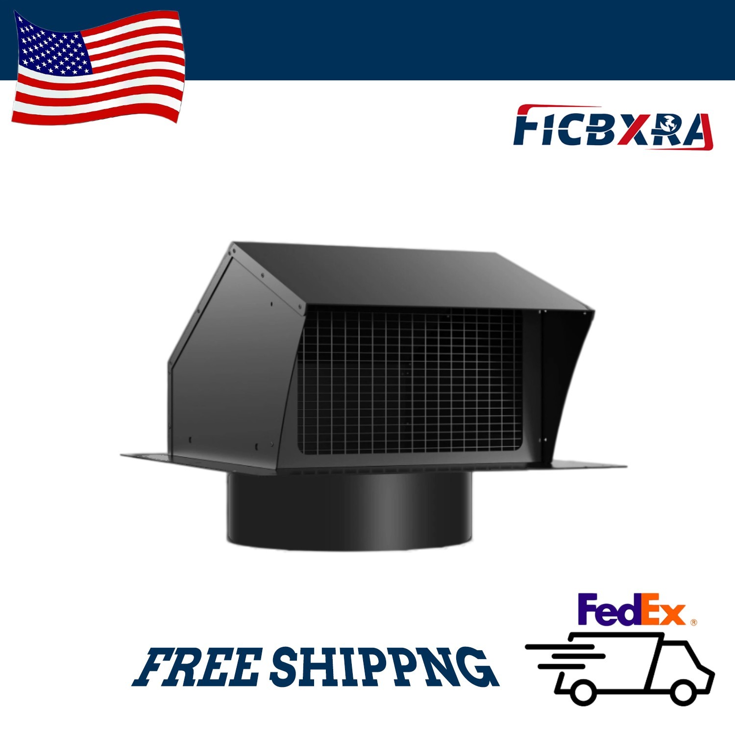 Black Roof Vent Cover&Cap 4/6/8/10/12 Inch Rooftop Vent Cap With Damper For Vent