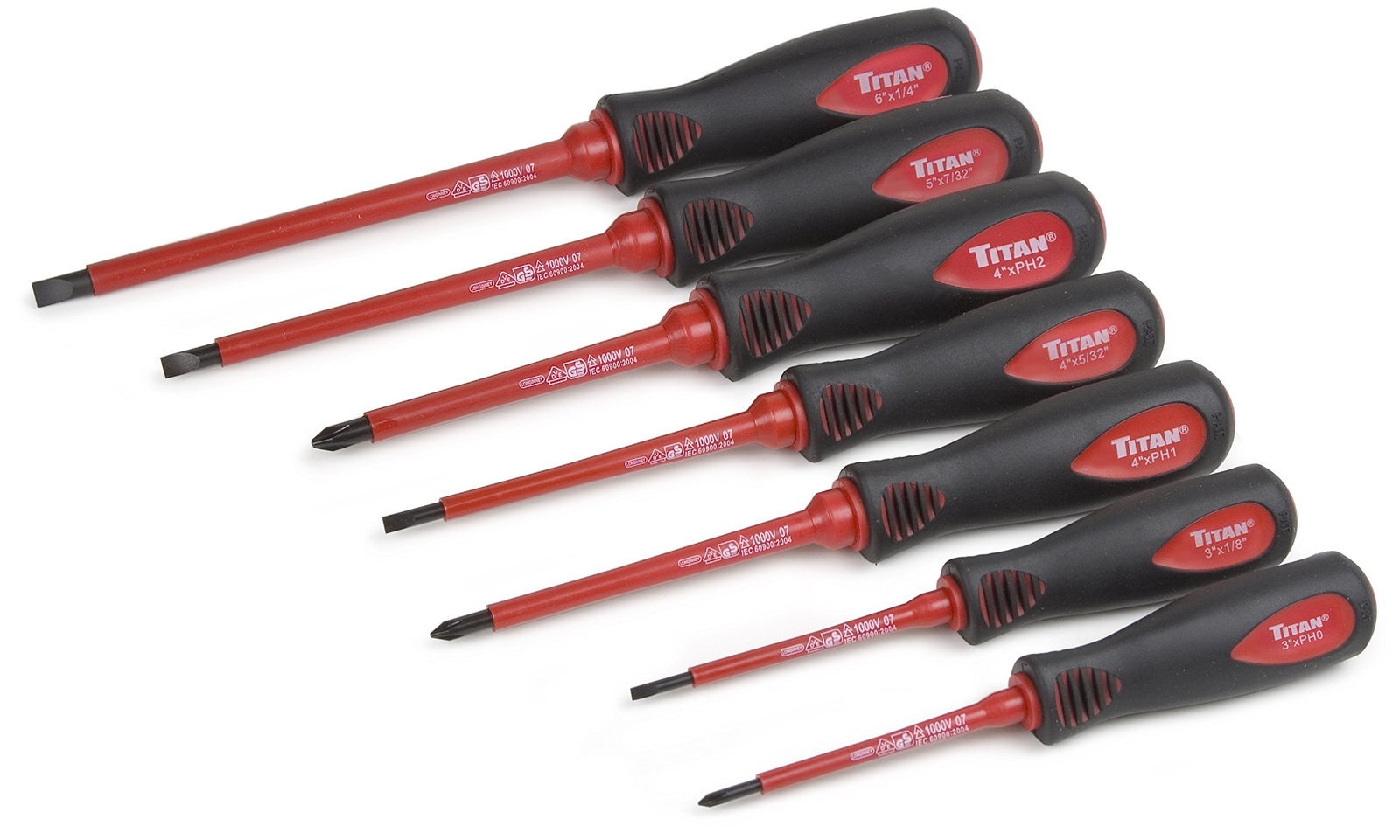 Titan 17237 7-Piece Insulated Electrical Screwdriver Set - 7pc VDE Screwdrive...