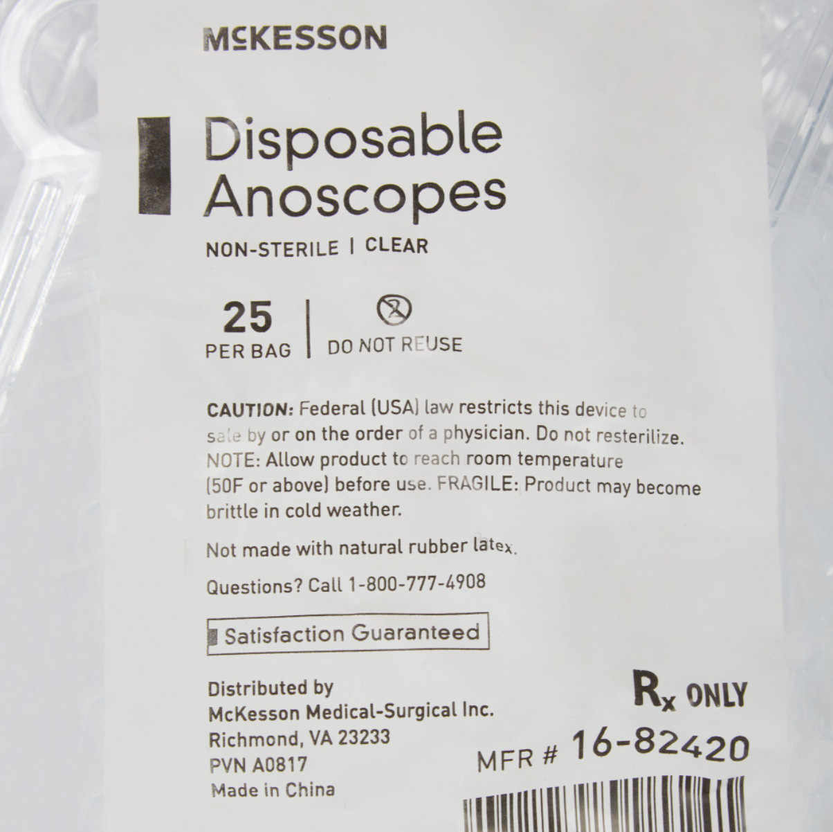 Anoscope Plastic 18mm Diameter Rotating Style Without Light Clear 100pk Mckesson