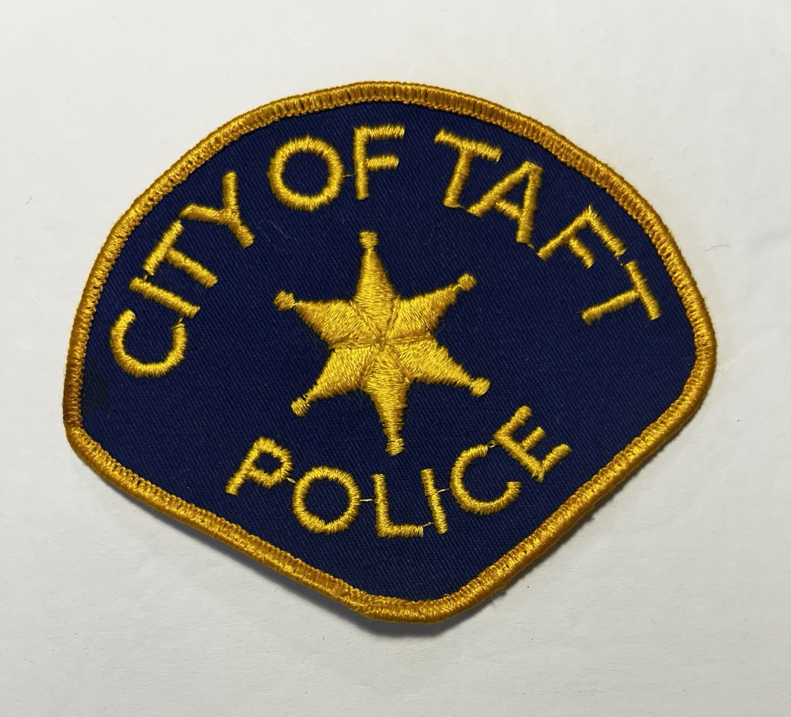 VINTAGE CALIFORNIA CA TAFT POLICE DEPT PATCH KERN COUNTY CHEESECLOTH #PDD57