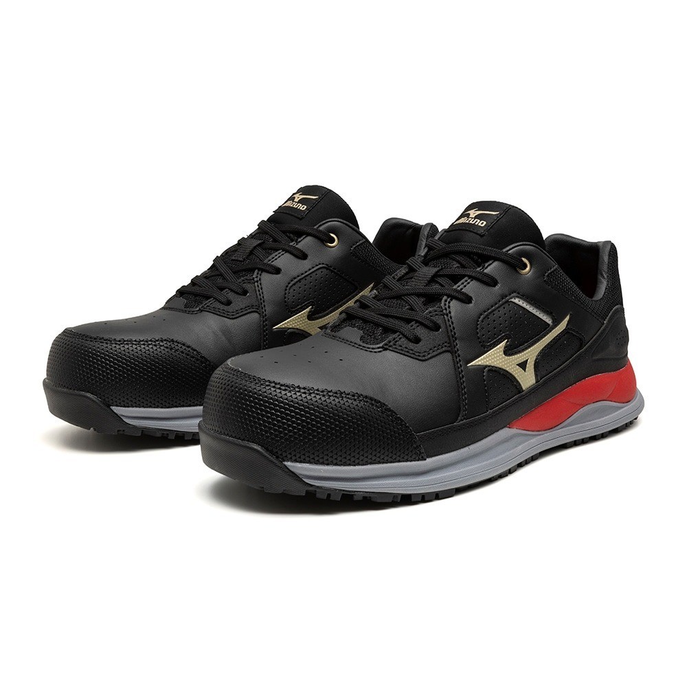 MIZUNO WORKING Safety Shoes ALMIGHTY HWII11L Black x Gold  F1GA2400