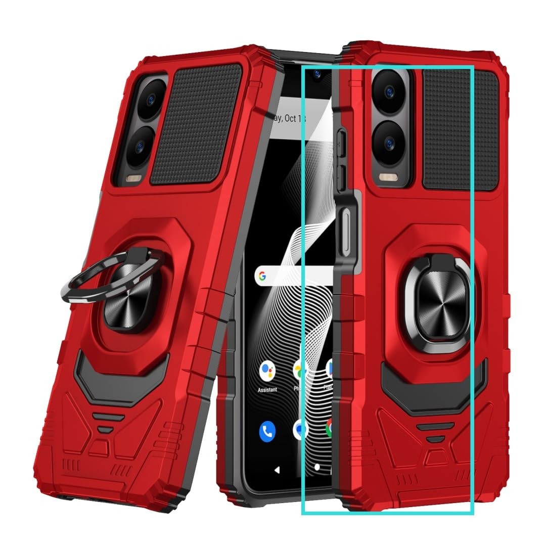 Aulzaju for Cricket Icon 6 Case/ATT Verge Case with 6, Red