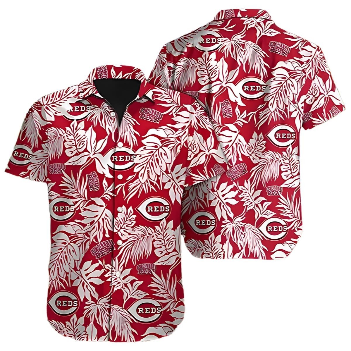 Cincinnati Team Redss Hawaiian Shirt, Button Down Full Size S-5XL