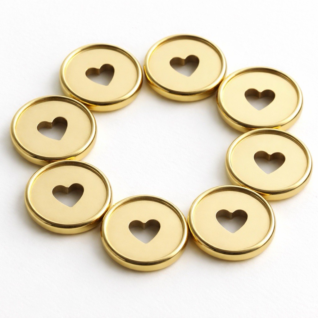 Happy Planner MINI Gold Metal Discs Set of 8 Heart Cutout Discbound Small