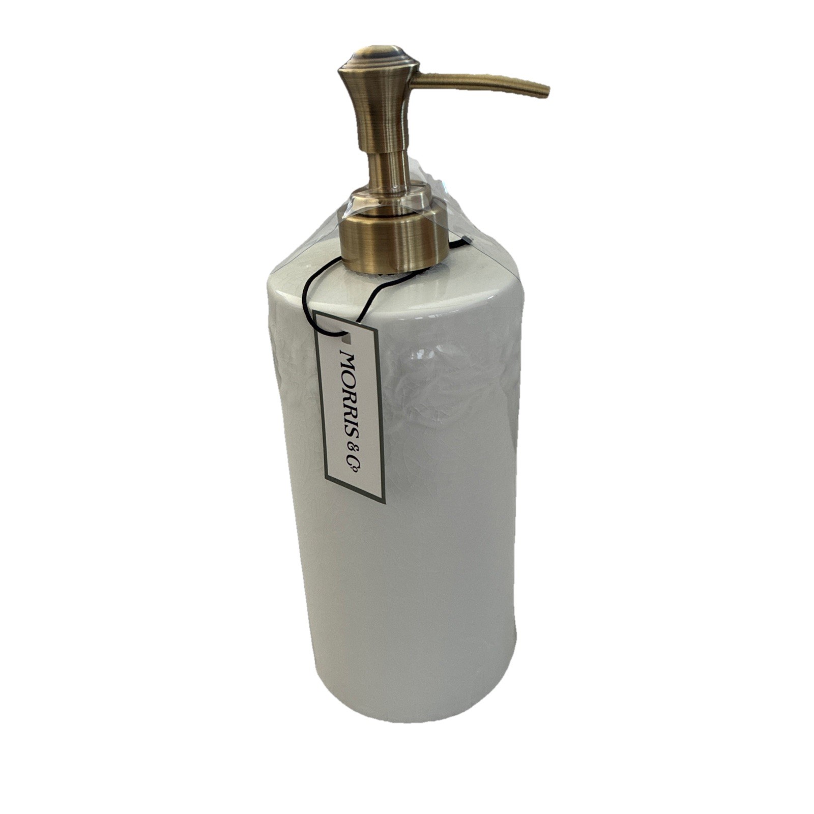 New Morris & Co Ceramic Vanity Set - White Floral Soap Dispenser