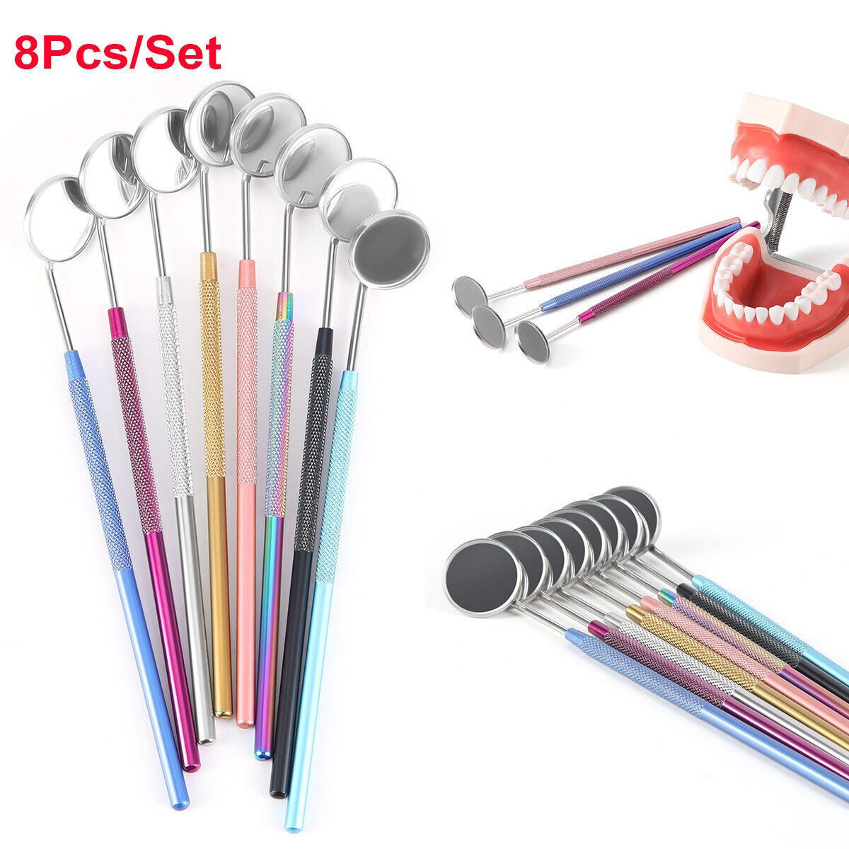 Dental Mouth Mirrors Non-slip handle Removable Instruments Tools Stainless Steel