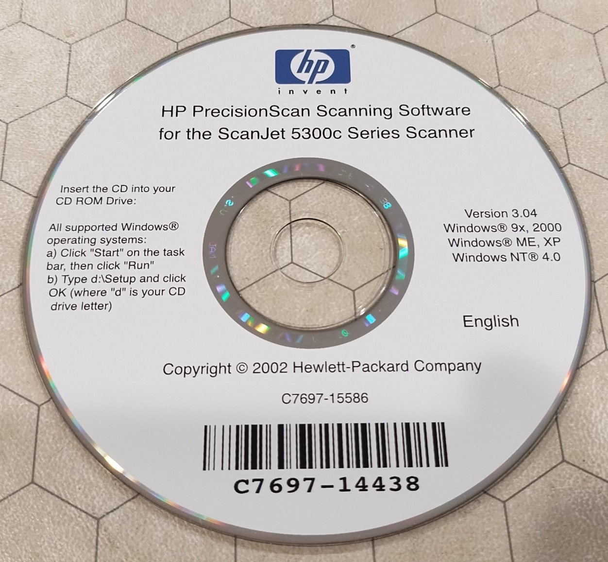 HP PrecisionScan 5300c ScanJet Driver Software CD-ROM, PC, 2002, English version