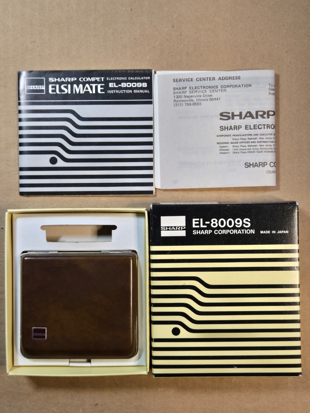 Sharp EL-8009S Vintage Pocket Size Calculator Clean in Original Box - For Repair