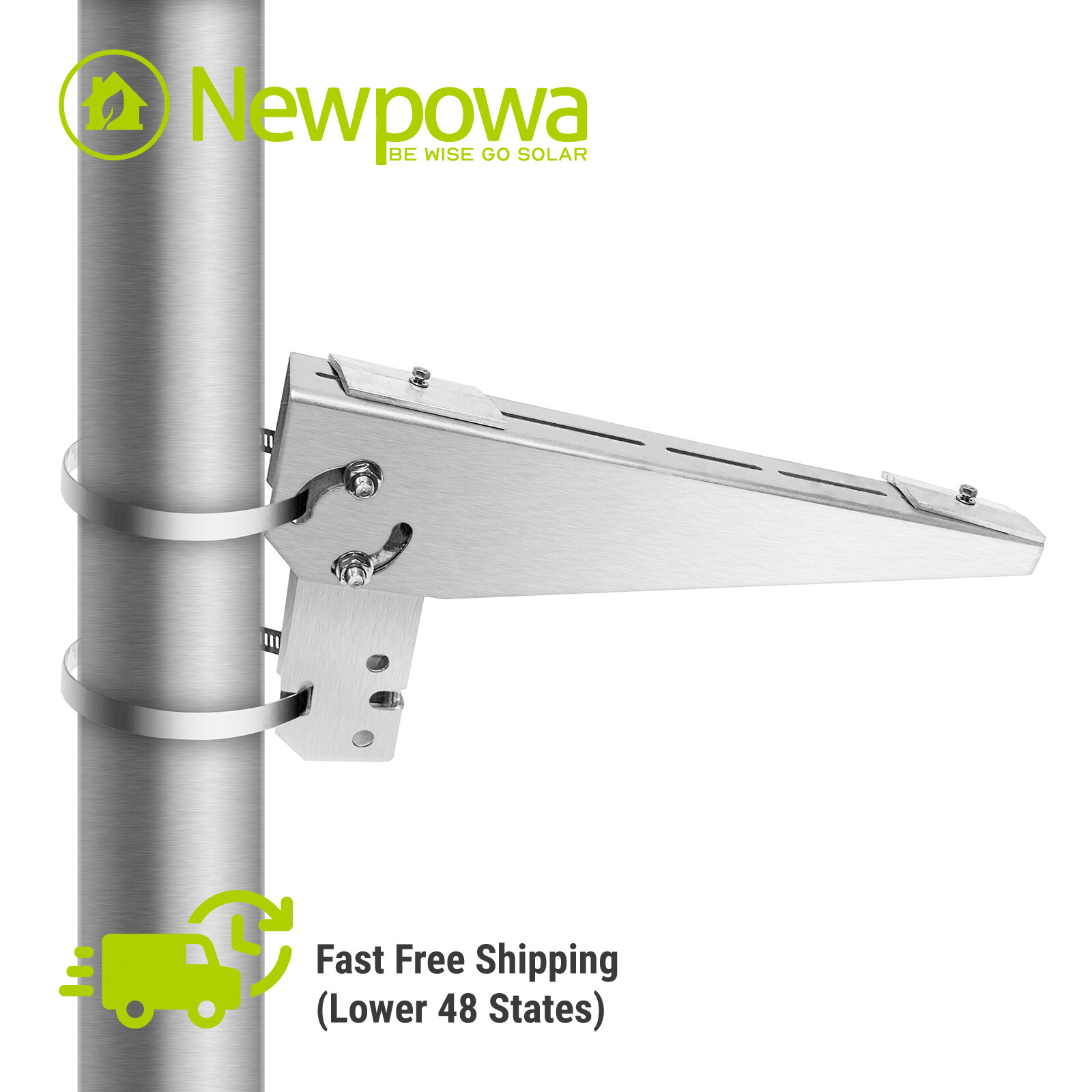 NEWPOWA SINGLE ARM SIDE OF POLE/WALL MOUNT FOR 10W-35W PANELS
