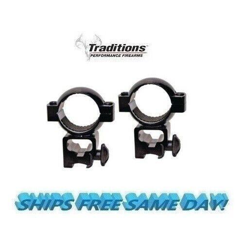 Traditions TWO Scope Rings Quick Peep 1" Matte Black   # A799DS   New!