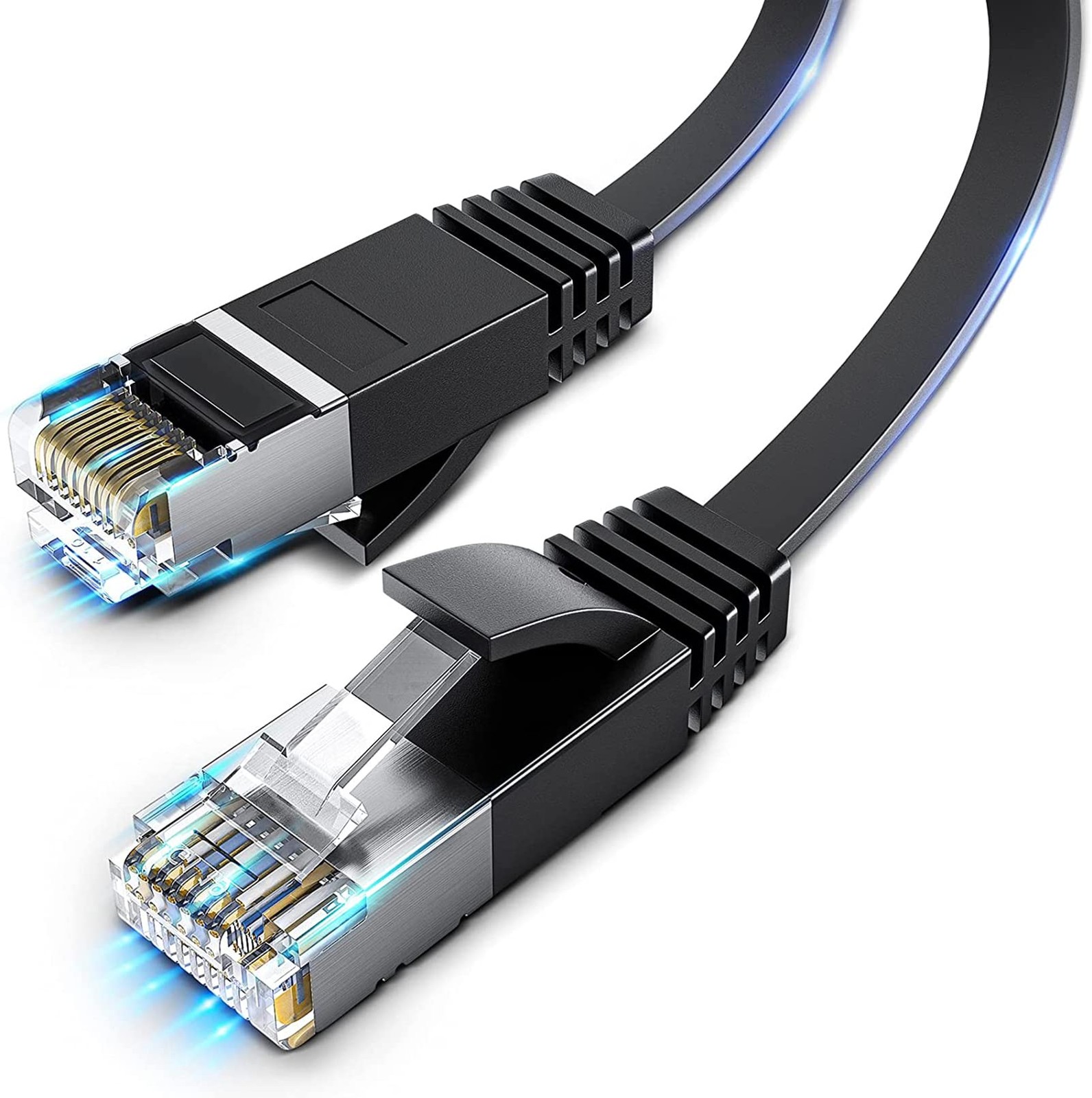 2 Pack Cat 6 Ethernet Cable 6 Ft Flat High Speed Internet Network LAN Cord