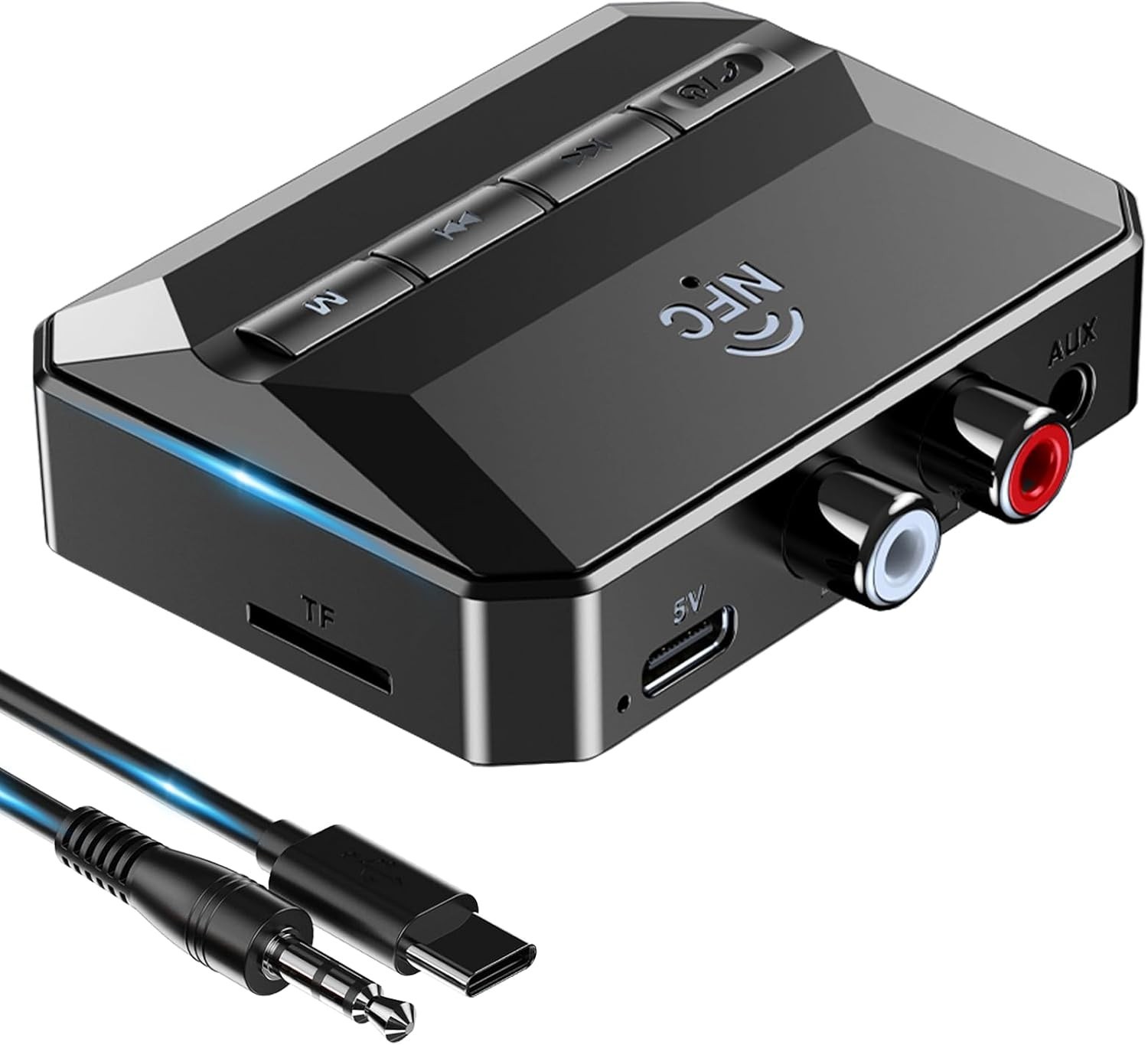 Wireless Audio Adapter with NFC Pairing - Bluetooth Receiver for Old Speakers