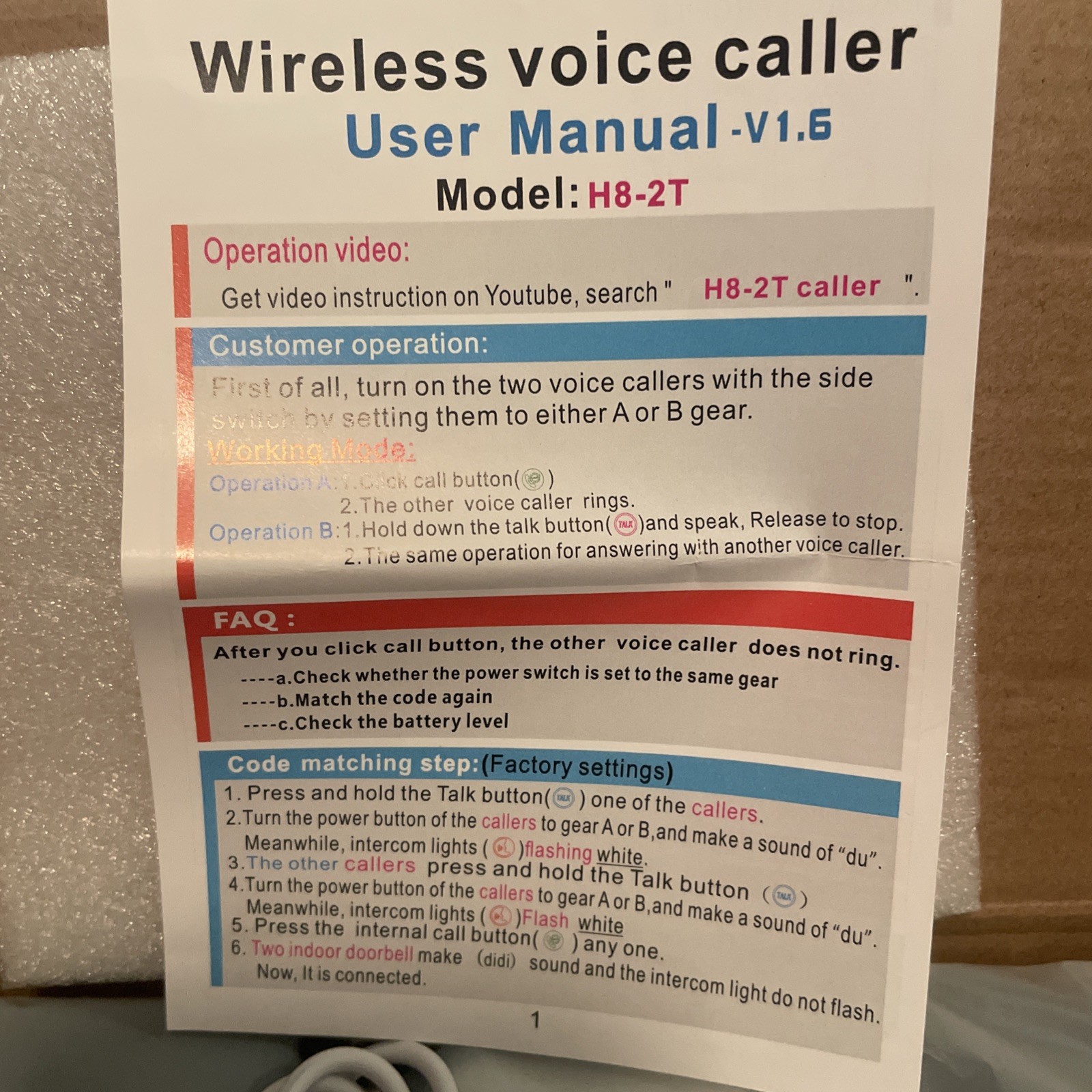 2 Way Voice Intercom - Super Long Range Wireless Intercom System for Home