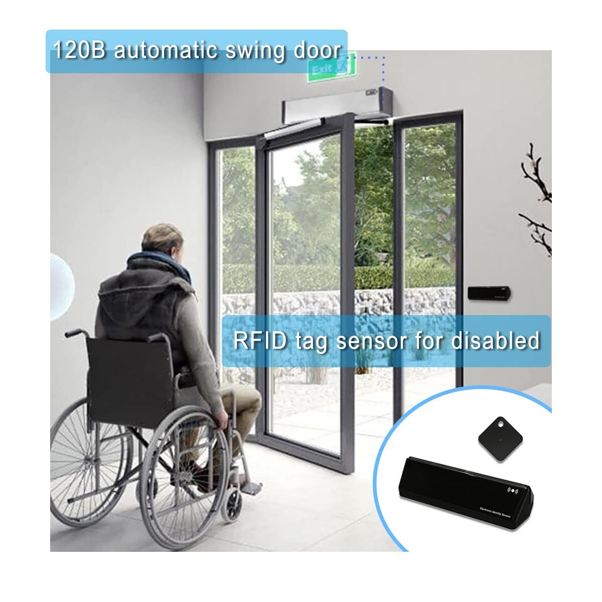 Automatic Door Smart RFID Controller and Tags, Phone Remotely Control Pet Collar