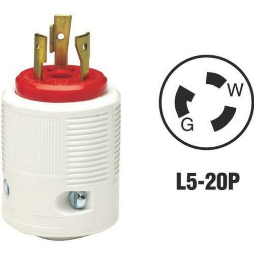 Leviton 20A 125V 3-Wire 2-Pole Locking Electric Cord Plug 022-70520LP FREE SHIP