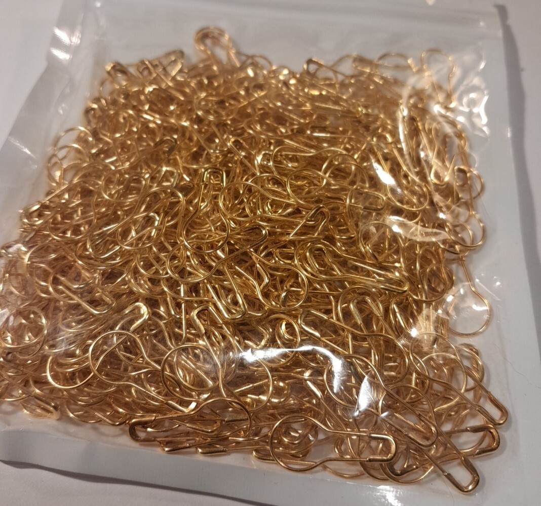 1000Pcs Gold Safety Pins 0.8" Metal Bulb Pins Gourd Pin Clothing Tag Pins Calab