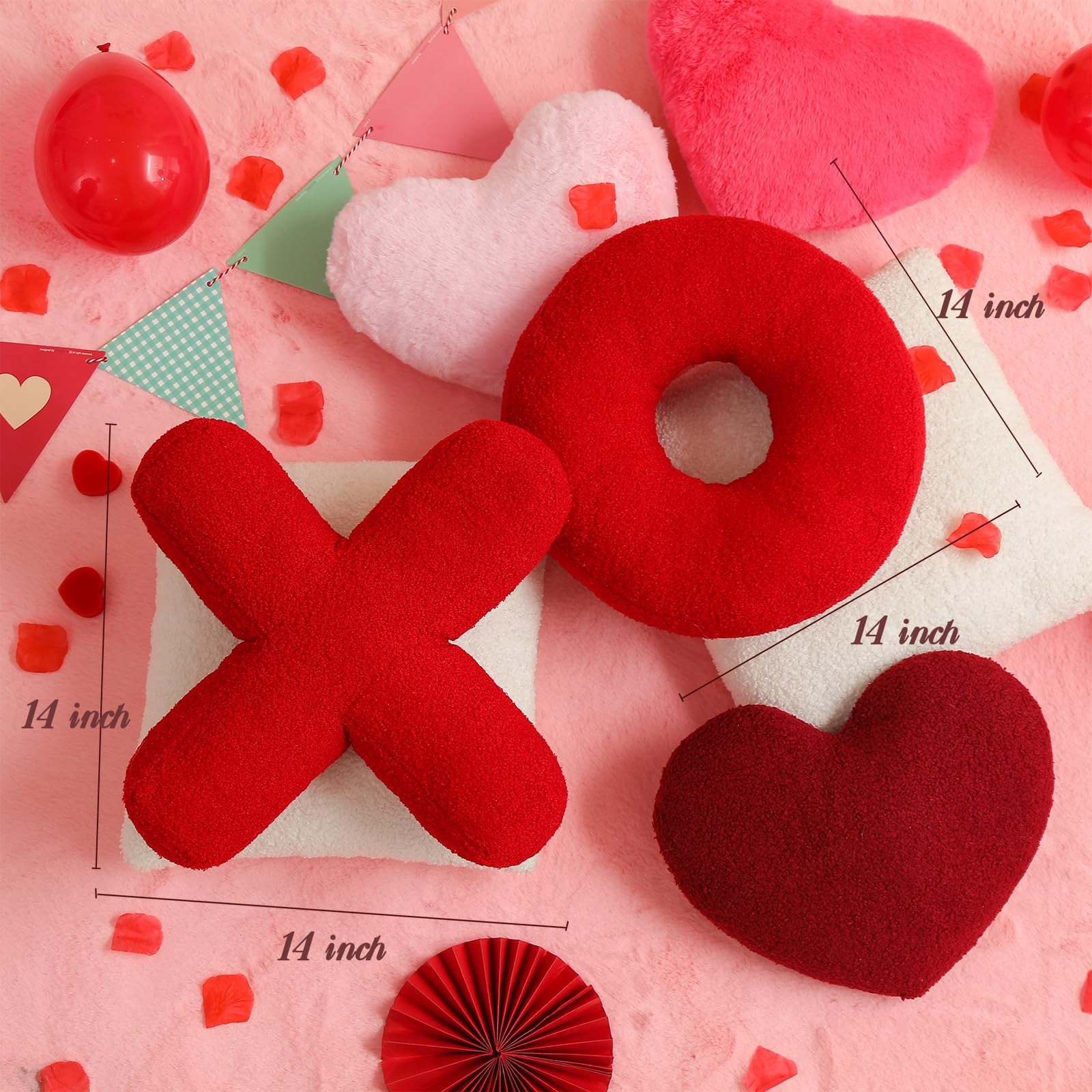 XO Pillows, Love XO Shaped Pillow, Red Throw Pillows, Love Pillow Gifts, Ultr...